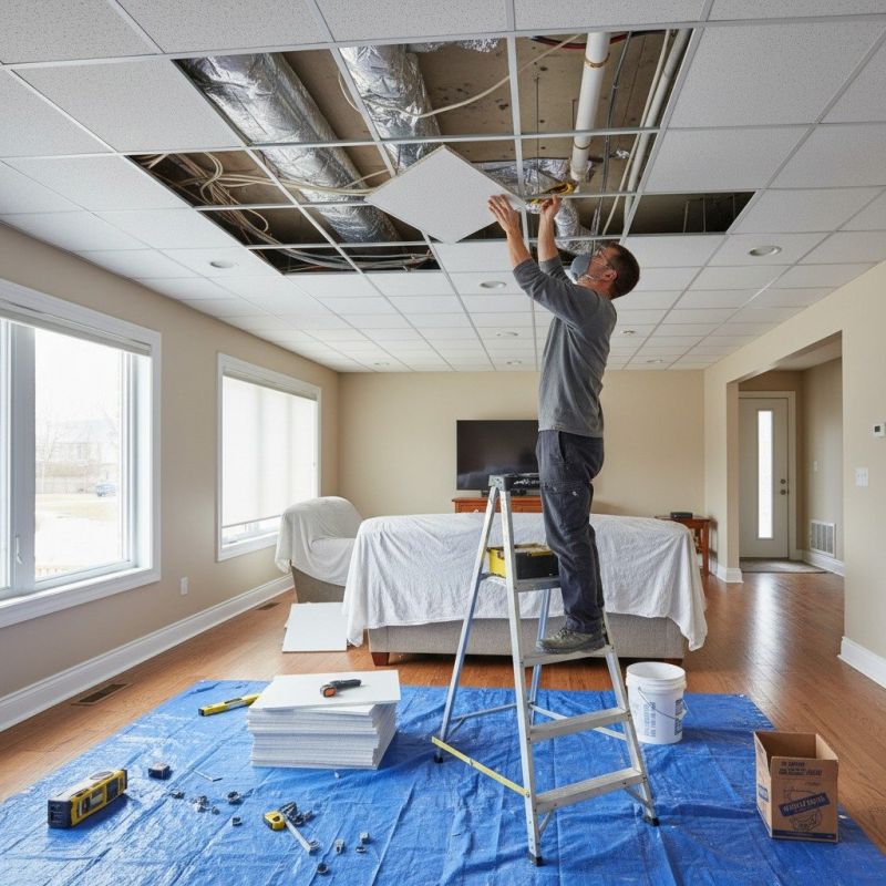 Drop Ceiling Tiles Installation
